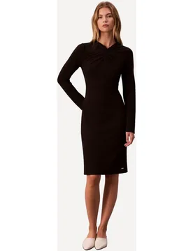 Vestido de mujer de crepé manga larga - Calvin Klein - FashionsVida