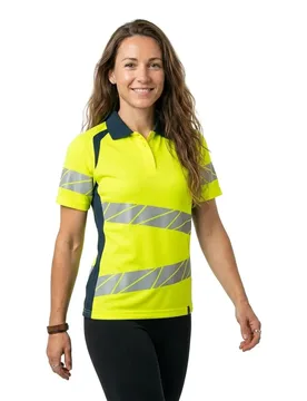 Polo à Manches Courtes Accelerate Safe 19093 Hi-Vis Yellow / Dark Petroleum 5XL - MASCOT - FashionsVida