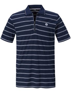 Poloshirt mit Zipper „Rudi“ XL blau