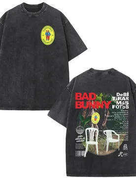 Washed Vintage Rapper Bad Bunny T-shirt Debi Tirar Mas Fotos DTMF Album 2026 T Shirts Men Women Hip Hop Oversized T-shirts Tops - Aliexpress - FashionsVida