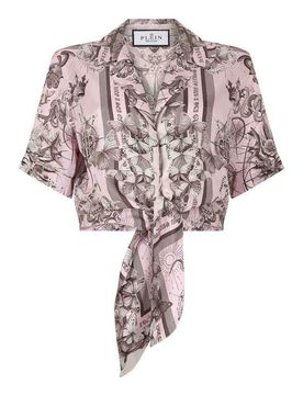 Camicia Crop Con Stampa
