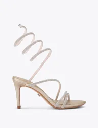 Metallic Strappy Heels Gold female