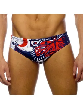 Maori Flags Swimming Brief Red / Navy 2XL Men - TURBO - FashionsVida
