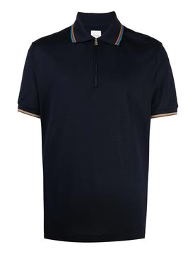 Paul Smith Polo con zip a righe