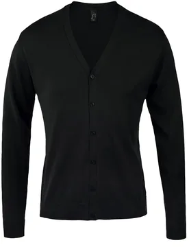 Mens Golden V Neck Cardigan (Black) - Size Small - SOLS - FashionsVida