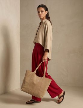 Pantaloni wide leg con viscosa - viola