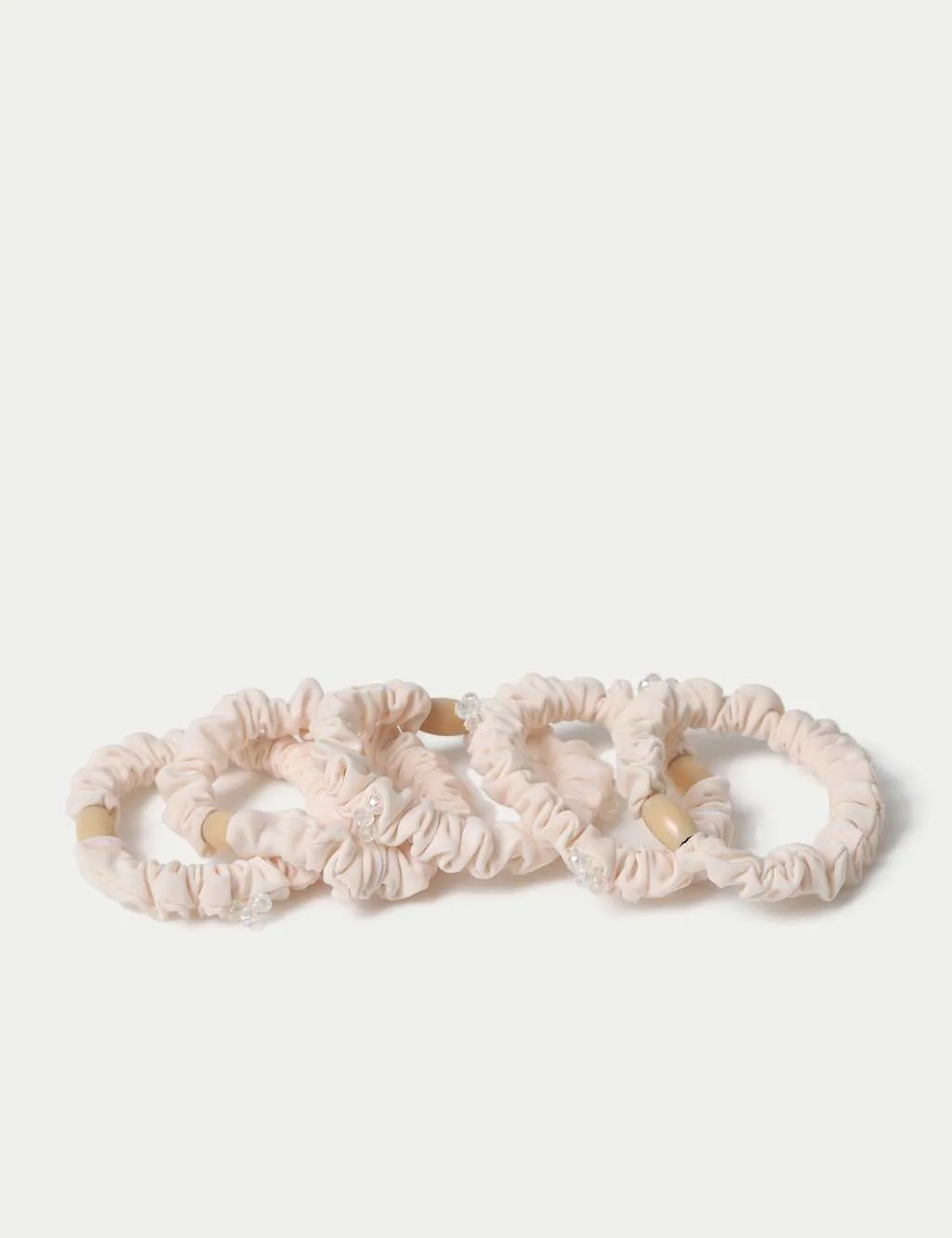 Pack Cream Bead Scrunchie Pink female - M&S - FashionsVida