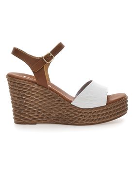 Sandali Marroni con Zeppa in Vera Pelle 5621504 40