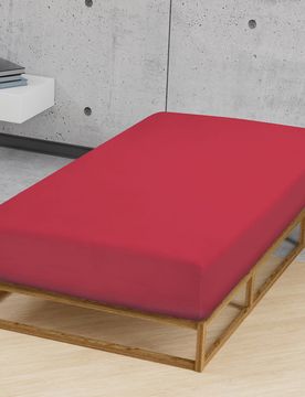 Jersey-Elastic-Spannbetttuch rubin, 1x 140x200 cm - 160x220 cm