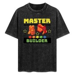 Master Builder - Building Block Toy Fun Brick Engineer T-Shirt Soft Anti-Shrink Cotton Tee