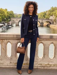 Mid Rise Wide Leg Jeans Dark Indigo female