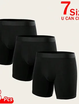 Piezas Calzoncillos tipo bóxer largos y cómodos para hombres, transpirables - Shein - FashionsVida