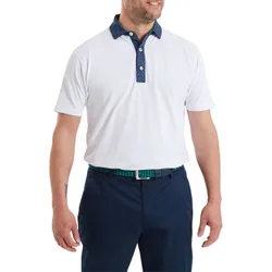 Polo Star Geo Trim Pique, weiss/navy 3xl