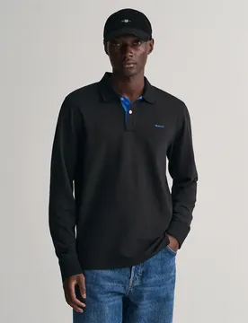 Polo à Manches Longues Reg Contrast Rugger Black 3XL