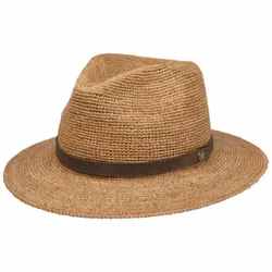 Crochet Rollable Traveller Straw Hat by - nature-brown - Female - Size: S (54-55 cm)