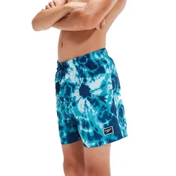 Printed 15in Swimming Shorts Ammonite Blue / Blue Tack / Aquarium 8-9 Years Boys
