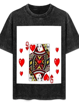QUEEN OF HEARTS SUIT CASINO PLAYING FACE CARD VALENTINES T-Shirt Big and Tall Basic Tee Shirt - Aliexpress - FashionsVida