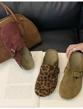 New Classic Women's Leopard Closed Toe Cork Flats Slippers Ladies Leopard Cork Slippers Camo Mule Clogs Shoes Zapatos De Mujer - Aliexpress - FashionsVida