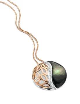 Unari' Womens 925 Sterling Silver Chain With Pendant - Silver/rose Zh-7112 - Silver & Rose Gold - One Size - Orphelia - FashionsVida