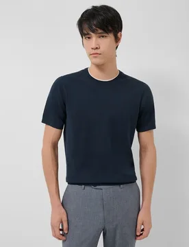 Camiseta de hombre manga corta tricotada - Roberto Verino - FashionsVida