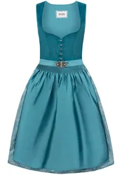 Dirndl Indira (petrol, Gr. 48) von Heimatgwand für Damen, 60% Polyester, 40% Baumwolle
