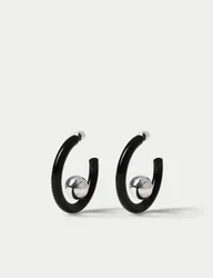 Sphere Hoop Earrings Black female