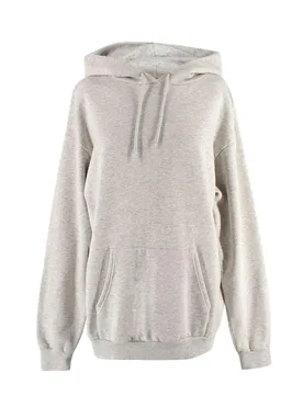 Grey Hoodie with Pink Logo - Balenciaga - FashionsVida