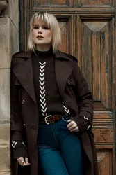 Women's Whipstitch Detail Oversized Jumper in Chocolate Size: Medium - Chocolate - Size: M