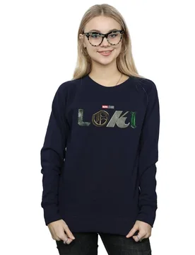Loki Logo Sweatshirt - Navy - Size: M - Marvel - FashionsVida