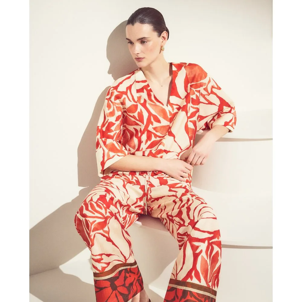 Blusa de mujer con manga larga y estampado floral - Woman El Corte Inglés - FashionsVida