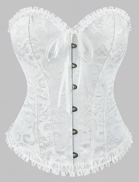 Pieza Top corset vintage de mujer con encaje bordado, cordones traseros, cincher de cintura, soporte abdominal, prenda con varillas para fiestas noctu - Shein - FashionsVida