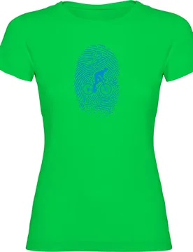 Maglietta A Maniche Corte Biker Fingerprint Light Green - Kruskis - FashionsVida