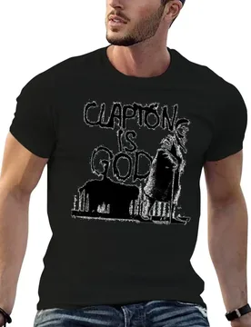 Clapton is God, Black on White T-Shirt t shirts with prints t shirt for man 100 percent cotton man t shirts graphic T-shirt - Aliexpress - FashionsVida