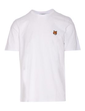 T-shirt regolare con testa di volpe bianca