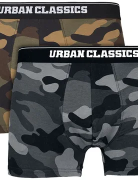 Camouflage/Flecktarn Boxershort-Set - 2-Pack Camo Boxer Shorts - S bis XXL - für Männer - Größe M - camouflage - Männer - male - Urban classics - FashionsVida