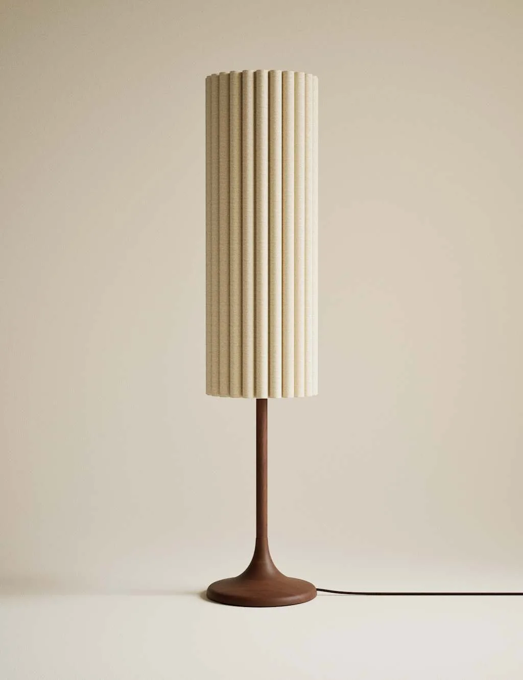 M&S Scallop Tall Floor Lamp Brown - M&S - FashionsVida