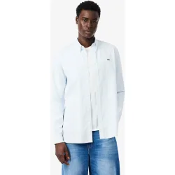 Camisa de hombre de pinpoint de rayas de corte regular