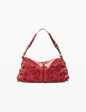 Bolso Bordados Mediano, Mujer, Poliuretano, Rojo, U