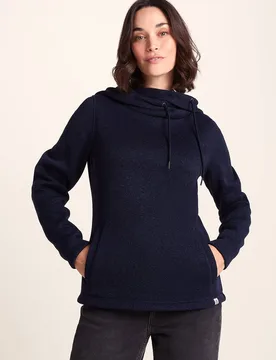 Women's 'Acer' Oversized Supersoft Knitlook Fleece Hoodie in Blue Size: 10 - Blue - Size: 10 - TOG24 - FashionsVida