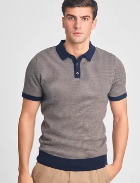 Cotton Mens Short Sleeve Button-Up Polo Shirt - Kensington - FashionsVida