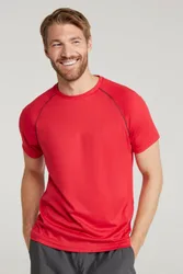 Endurance' Mens T-Shirt Breathable Quick Dry Upf50 Sun Protection Tee Red - Size X-Large