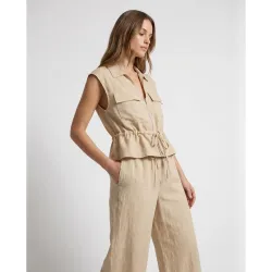 Chaleco cuello pico de mujer con cremallera