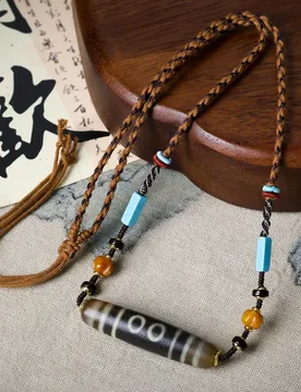 Original Tibetan Jewellery Wrapped Five Eyes Dzi Bead Hand-Woven Necklace Cultural Games Bone Magnesite Turquoise Sweater Chain - Aliexpress - FashionsVida