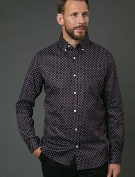 Men's Purple Foulard Print Long Sleeve Shirt Size: Small - Purple - Size: S - Debenhams - FashionsVida