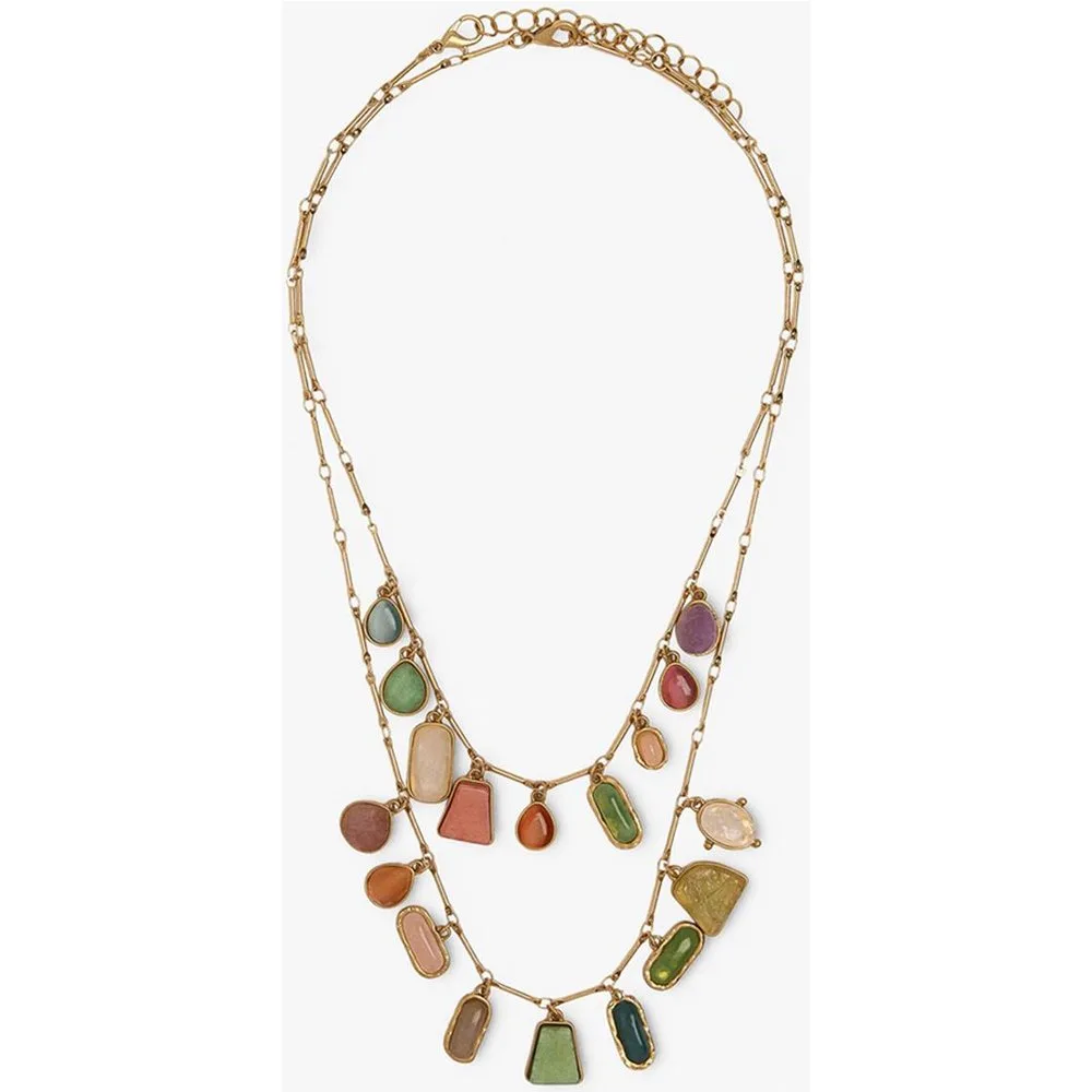 Collar doble corto con piedras decorativas - Parfois - FashionsVida