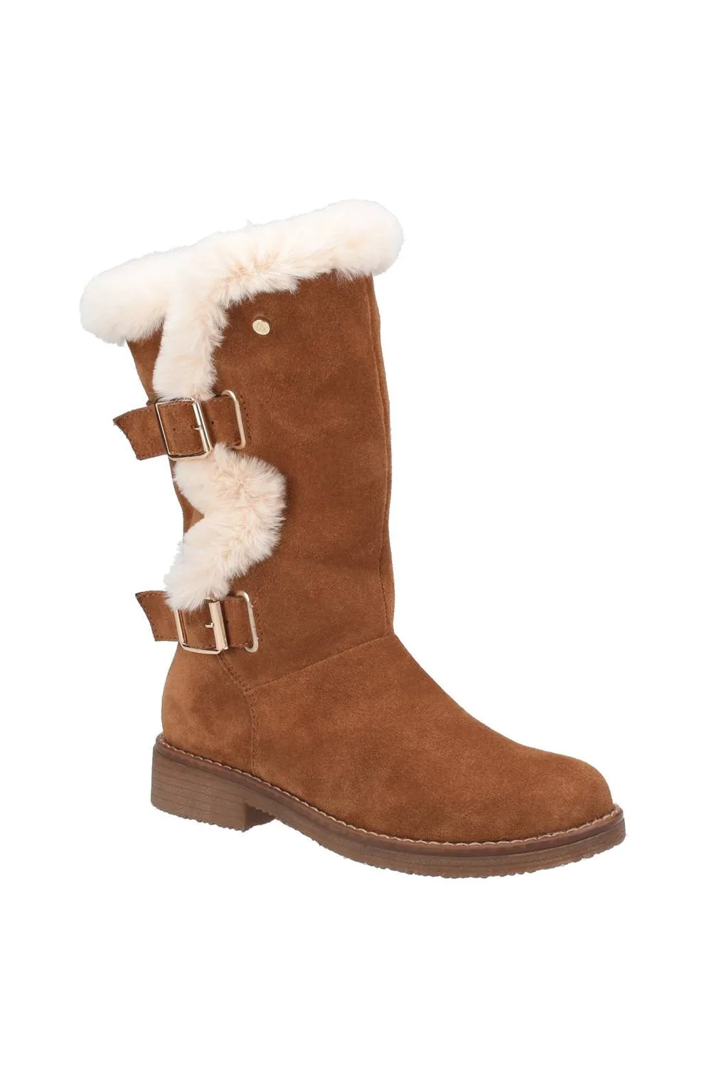 Megan Wide' Mid Boot - Tan - Size: 4 - Hush puppies - FashionsVida