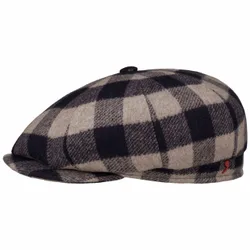 Kyoto Twotone Check Flat Cap by Alfonso D'Este - plum - Size: L (58-59 cm)