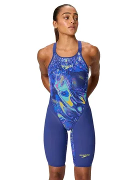 Fastskin Lzr Pure Valor 2.0 Printed Closed Back Competition Swimsuit Noble Navy / Morphosis UK 24 Women - Speedo - FashionsVida