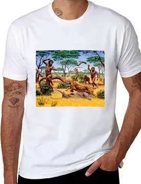 Homo ergaster hunting group (E438/0150) T-Shirt black cotton t-shirt plain for man package man t shirt graphic T-Shirt - Aliexpress - FashionsVida