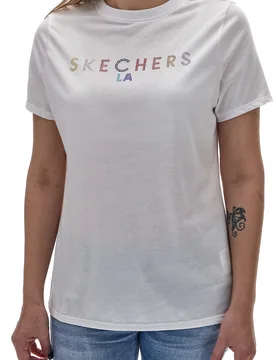 T-Shirt Bianca Con Strass Arcobaleno TS40 XS - Skechers - FashionsVida